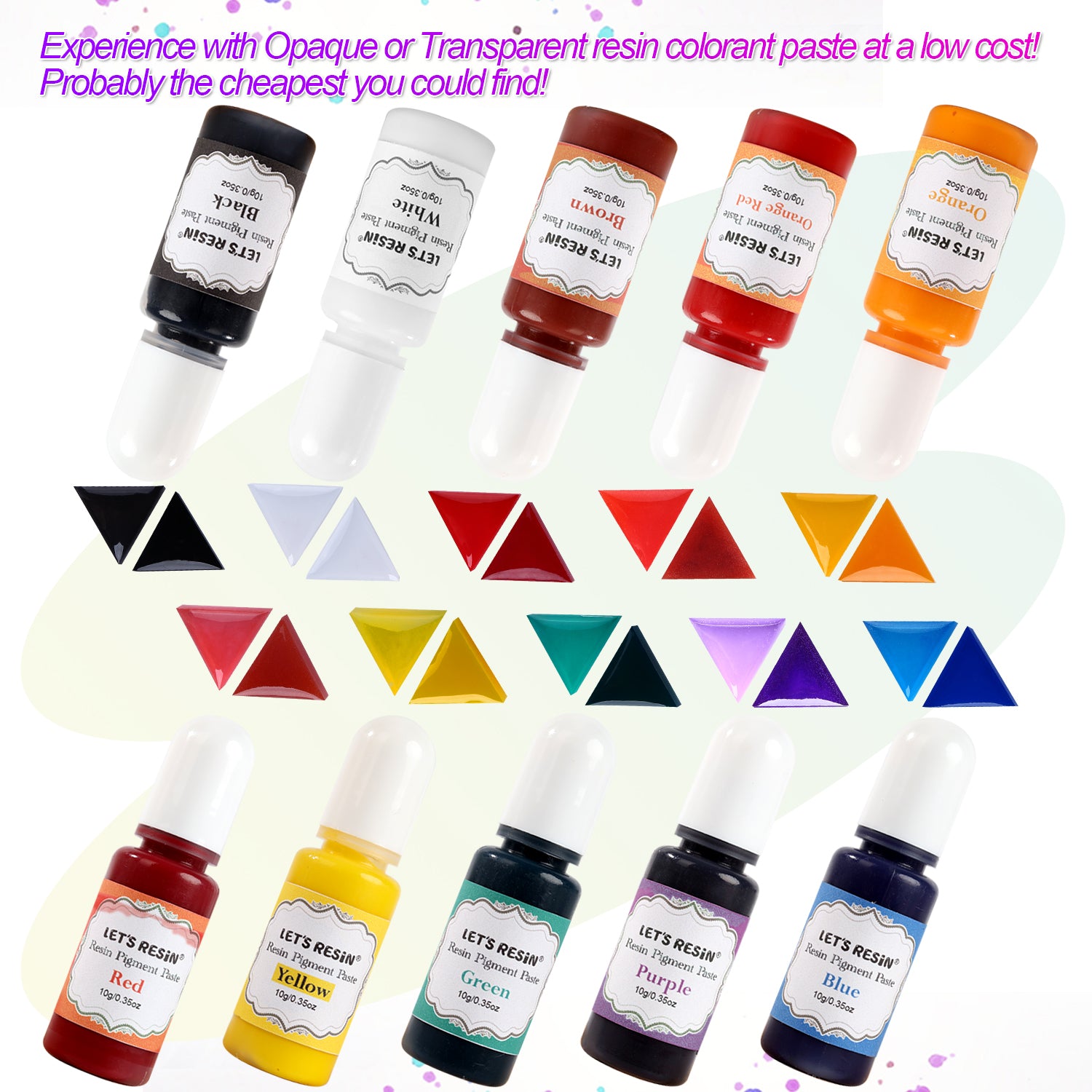 Miraclekoo 18 Colors Epoxy UV Resin Pigment Opaque Liquid Epoxy UV Resin  Dye Resin Colorant, 0.35oz Each