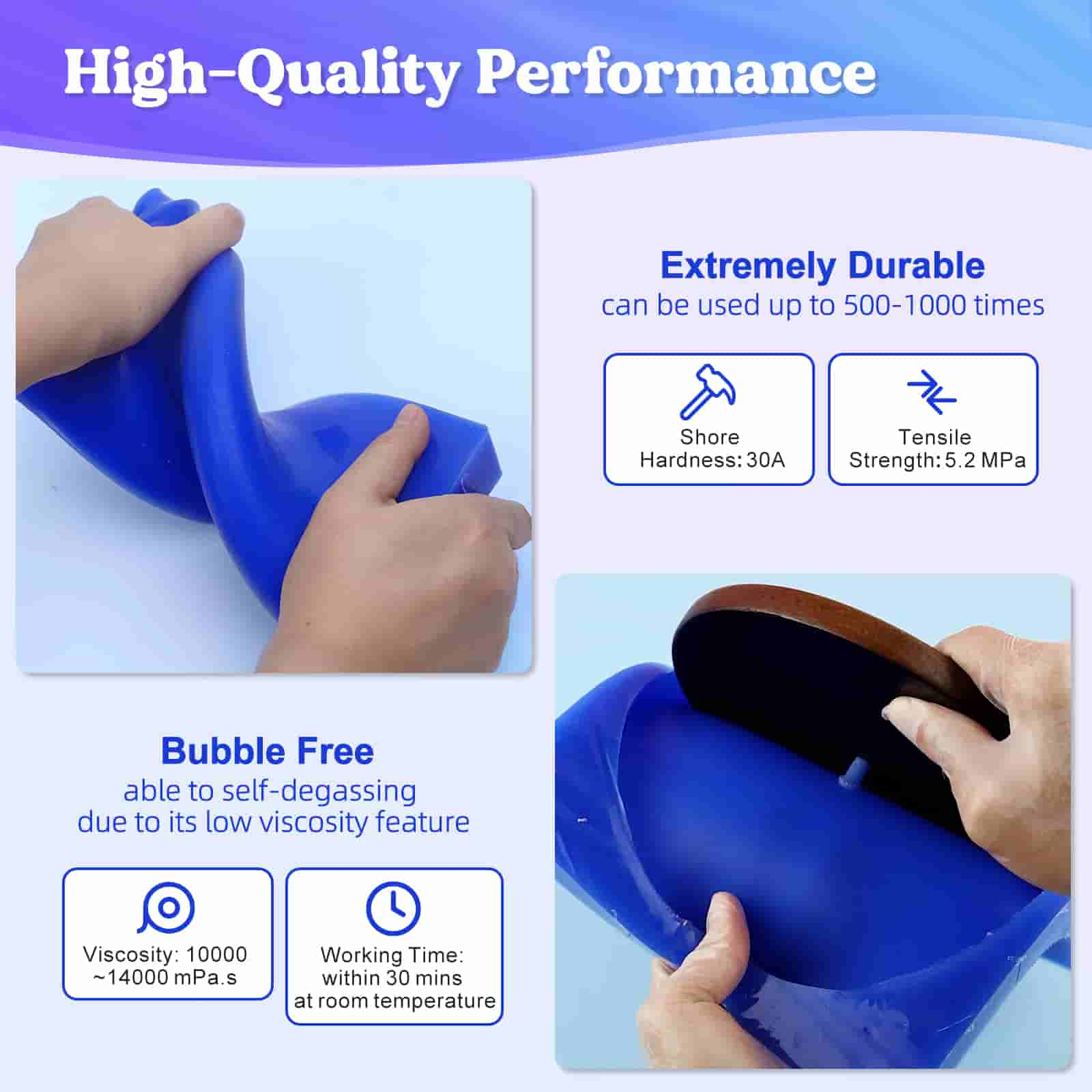 30A Liquid Silicone Rubber (Blue) - 160oz/10lbs