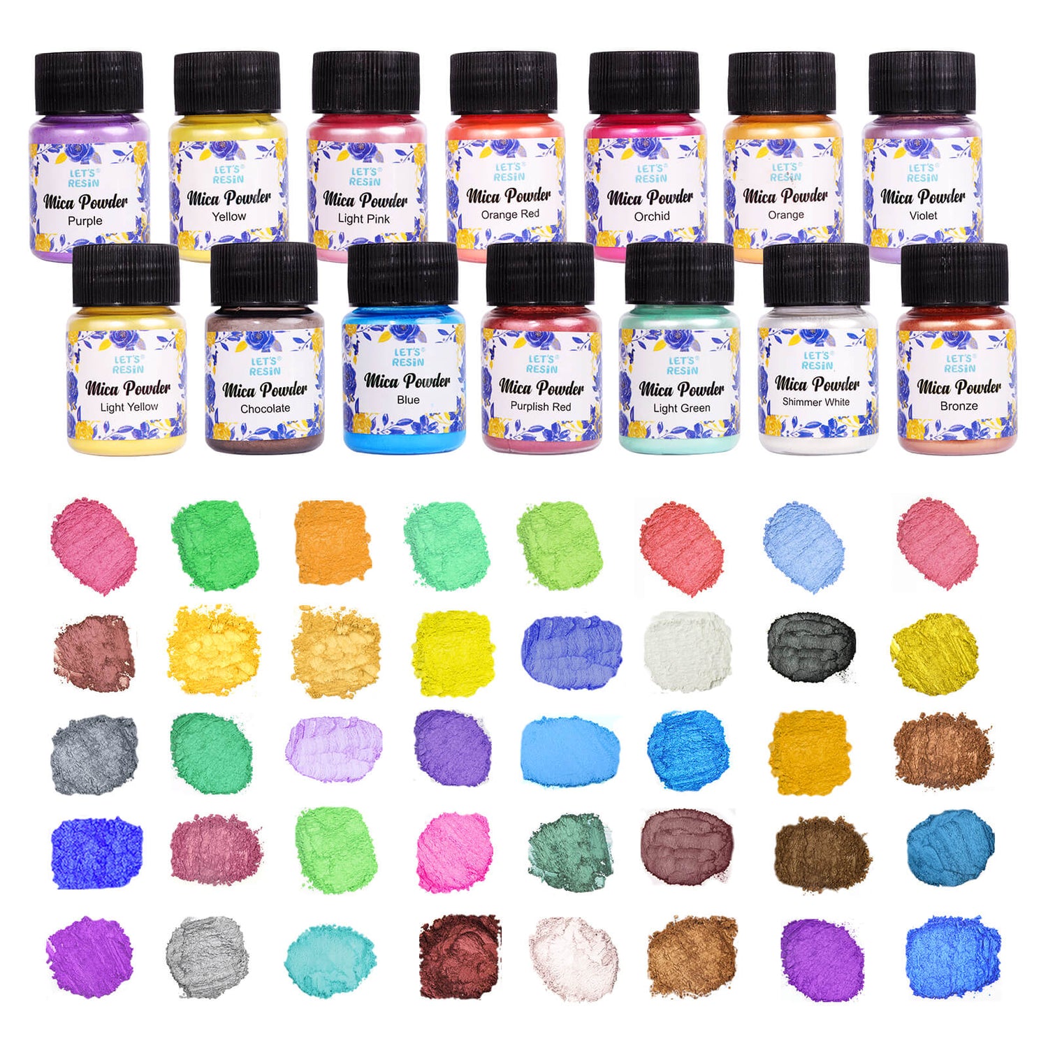 Mica Powder - 50 Colors/Each 0.17oz - Resin Powdered Pigments, Shimmer Mica  Powder,Pearlescent Mica Powder for Candle Making,Soap Making – Let's Resin