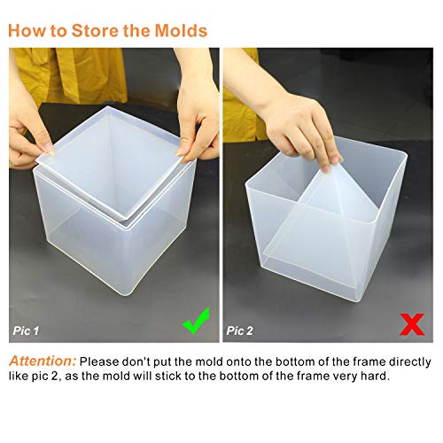 Jocestyle Large Silicone Pyramid Molds DIY Epoxy Resin Casting Mold for Resin (A), Size: One Size