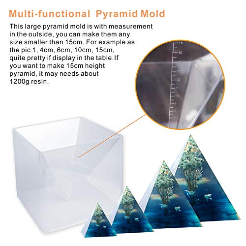 Let's Resin Pyramid Molds for Resin,Large Silicone Pyramid Molds,Silicone Resin Molds for DIY Orgonite Orgone Pyramid, Orgonite Jewelry,Great for