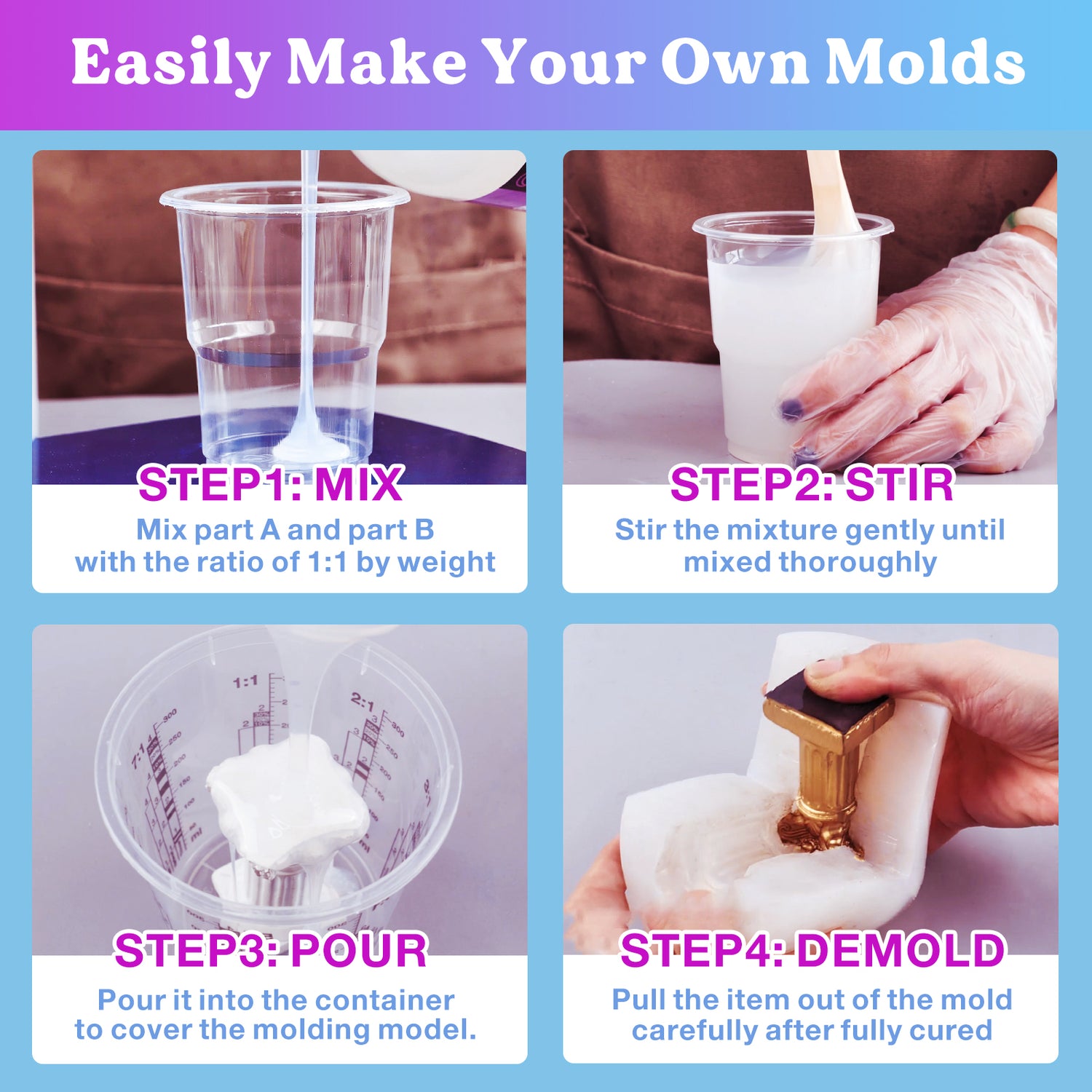 How to Make Silicone Mold for Resin with Let's Resin Mold Kit
