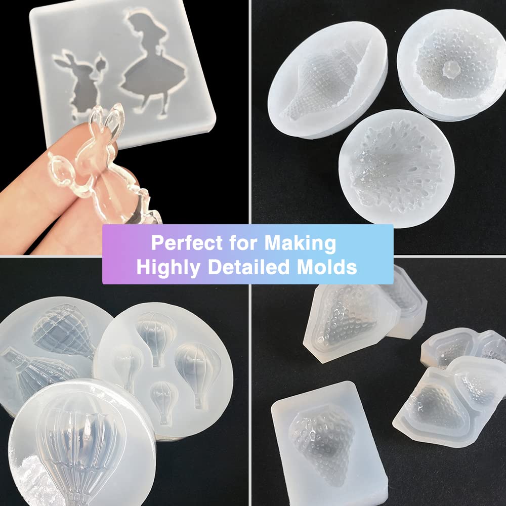  Silicone Mold Making Kit - 1 Gallon Kit Translucent Liquid Silicone  Rubber 15A with Silicone Pigment, Bricks - Fast Cured 1:1 Ratio Silicone  Casting for Making Silicone Resin Molds - with Instructions