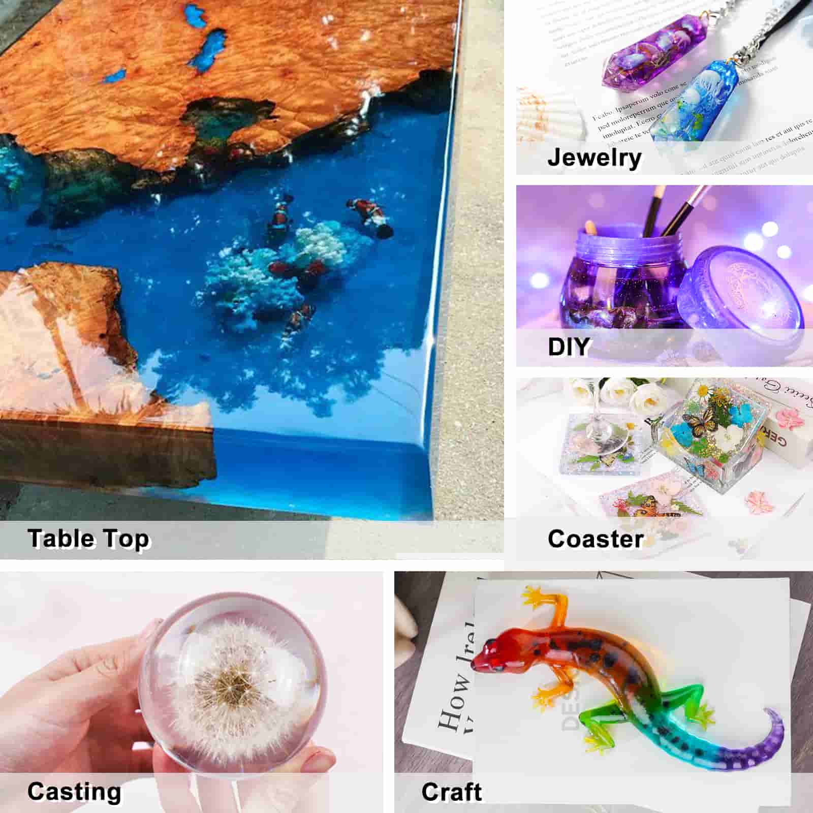 LET'S RESIN 16oz Clear Epoxy Resin,Bubbles Free Casting Resin for Art  Crafts, Jewelry Making, Crystal Clear 2 Part Resin and Hardener with Mixing