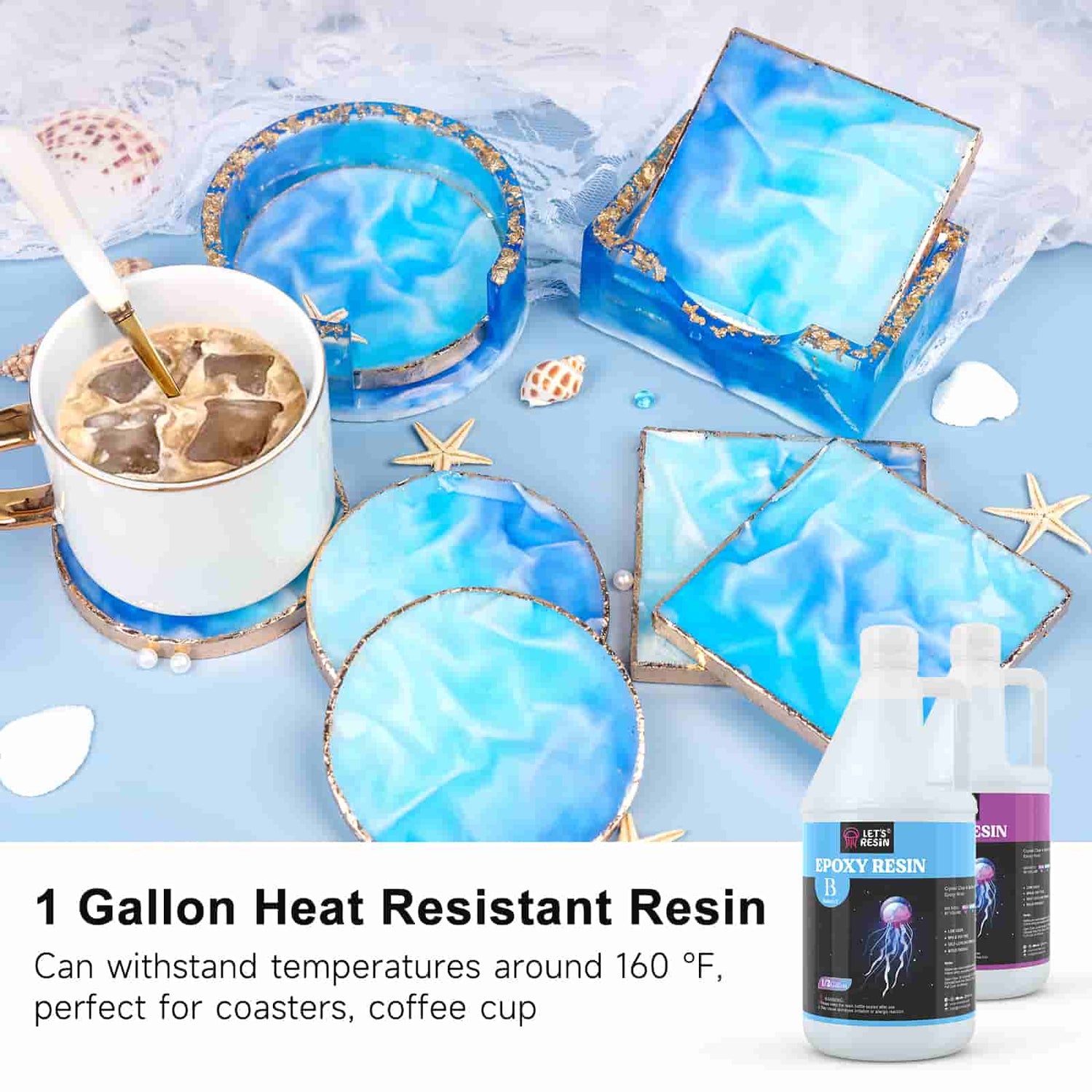LET'S RESIN Table Top Epoxy Resin 1 Gallon Kit, Premium Crystal