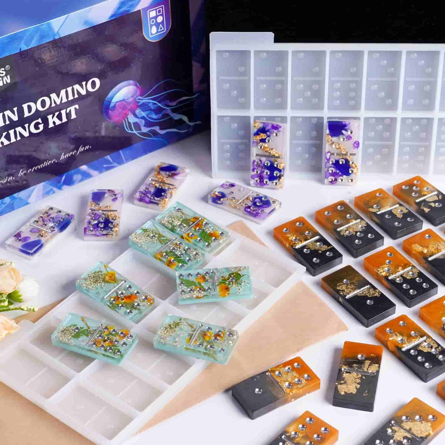 UV Resin Kit with Light,153Pcs Resin Jewelry Making Kit with