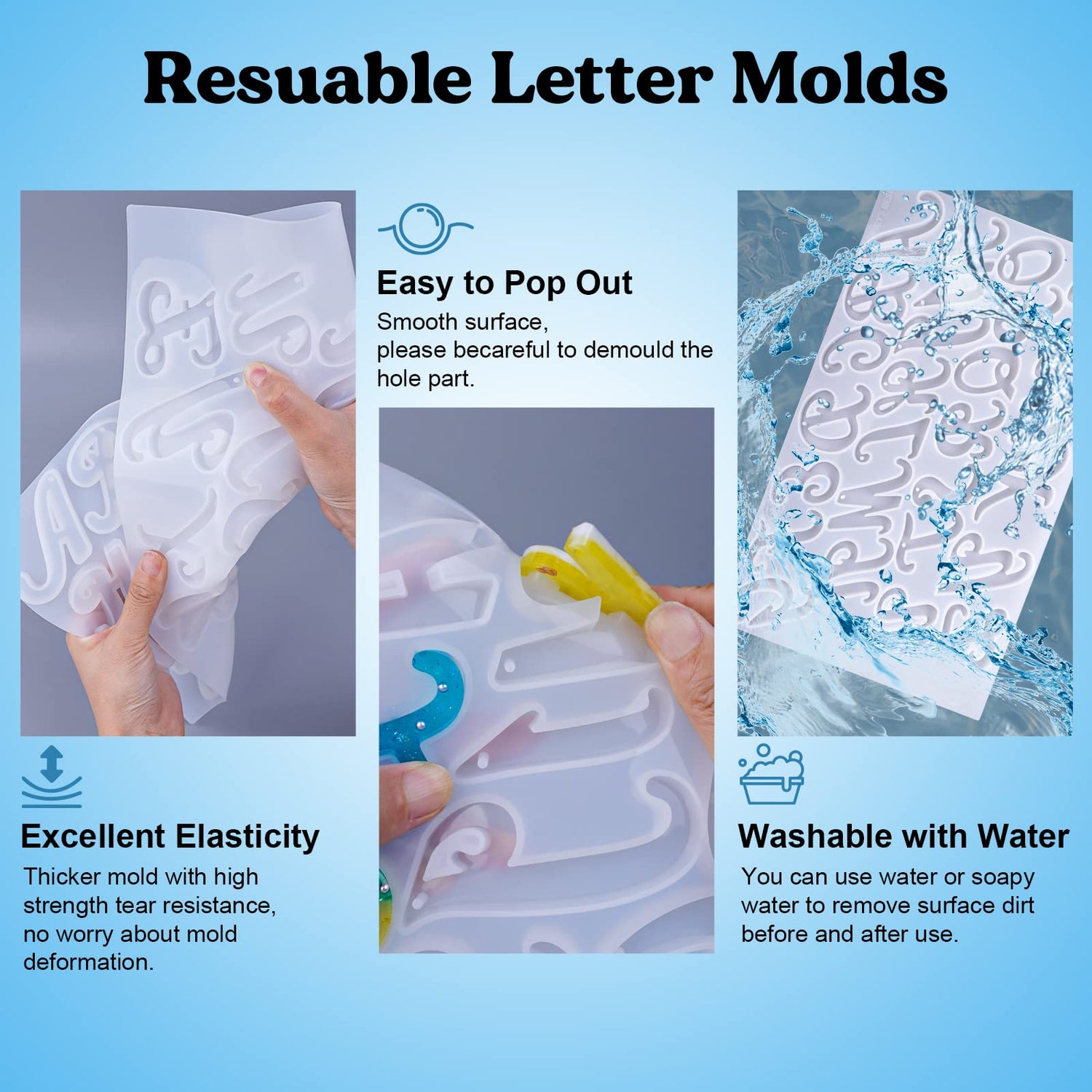 Alphabet Resin Art Mold, Letter Mold, Epoxy Molds, Epoxy Resin Art