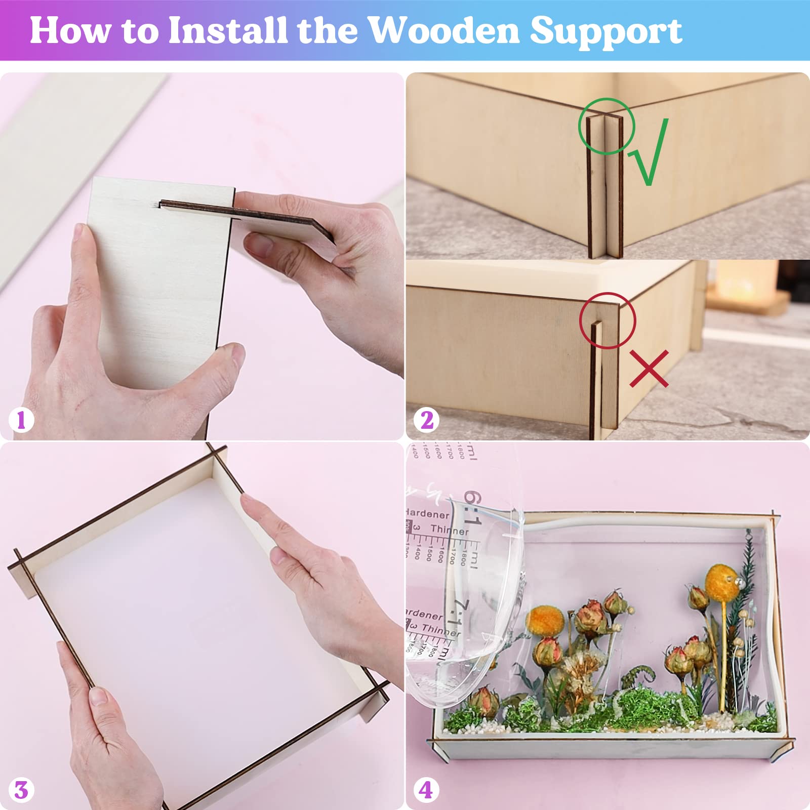 Let'S Resin Rectangle Silicone Resin Molds, 3Pcs Large Resin Molds W/Wooden  Support, Deep Epoxy Resin Molds For Flowers Preservation, Insect Specimen -  Imported Products from USA - iBhejo