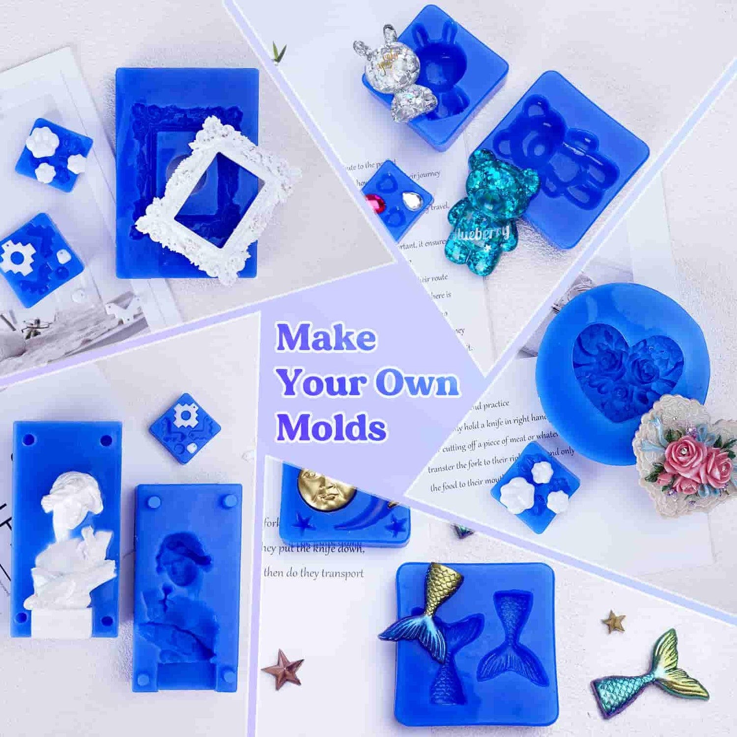 LET'S RESIN Silicone Molds Making Kit 30A, Blue Silicone for