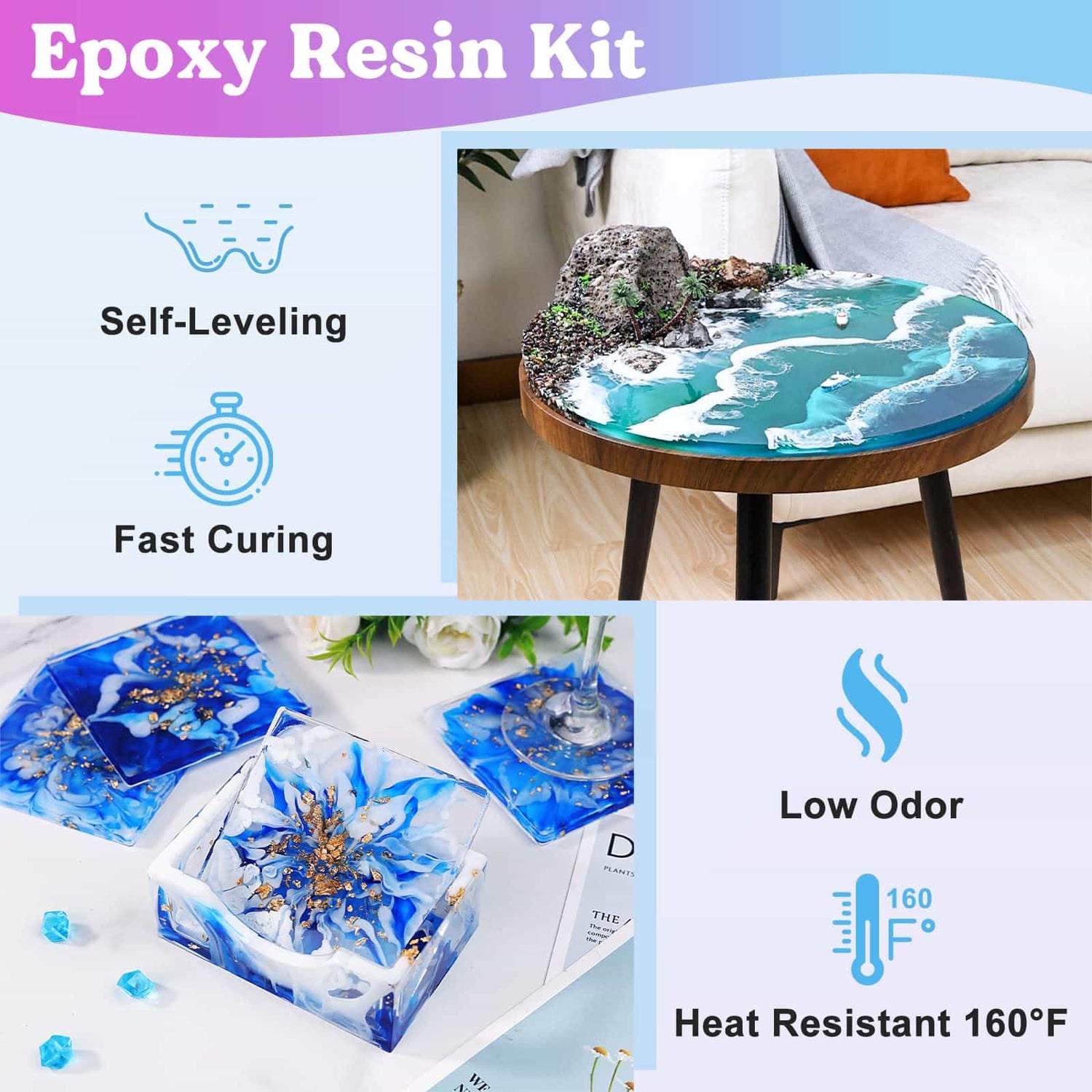 64 oz Epoxy Resin - Super Clear,Bubbles Free,Casting,Table Top – Let's Resin