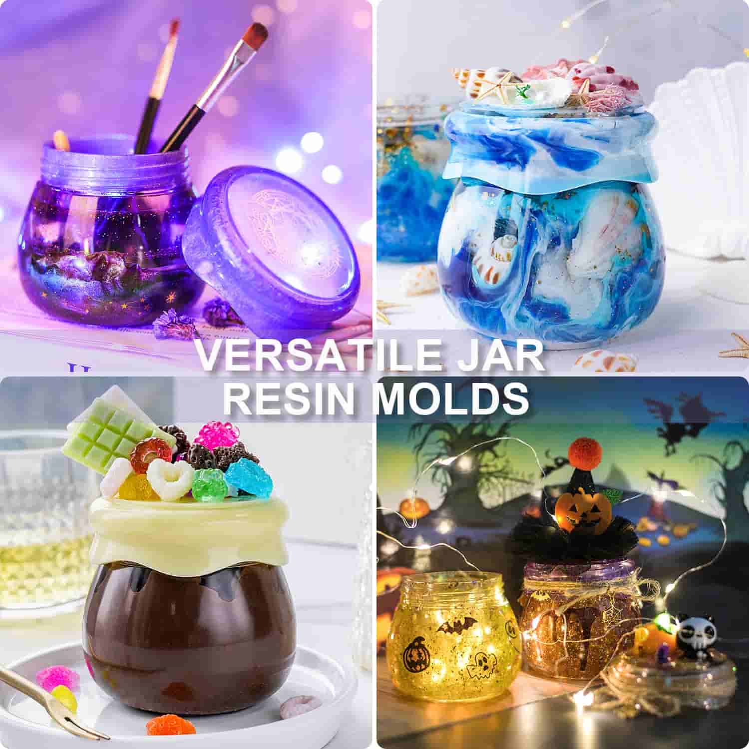 Resin Mold, Mushroom Jars Silicone Molds With Lid Resin Molds