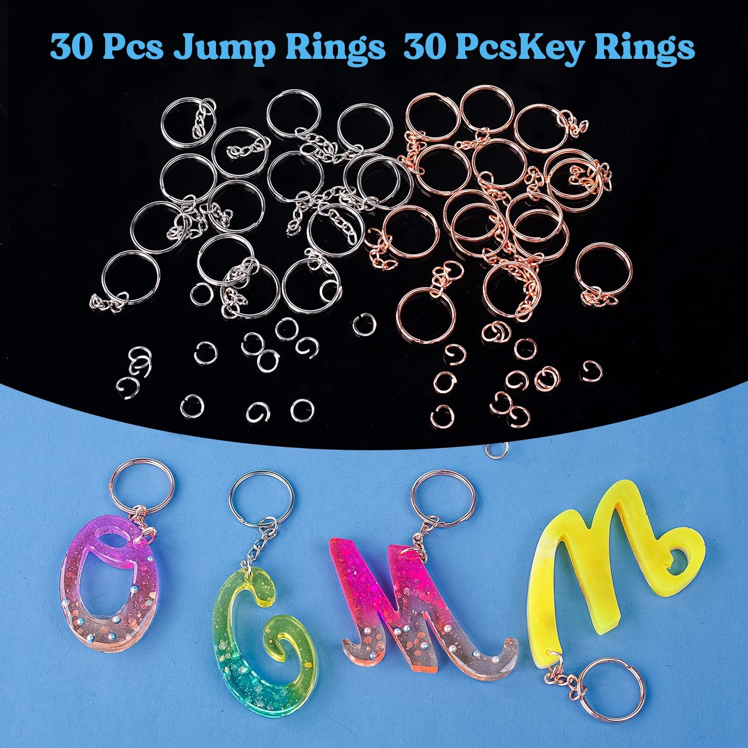 30 Pcs resin keychain molds Epoxy Resin Tray Jewelry Resin Epoxy Resin  Silicone