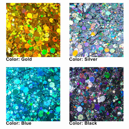Black Holographic Chunky Glitter - 120G