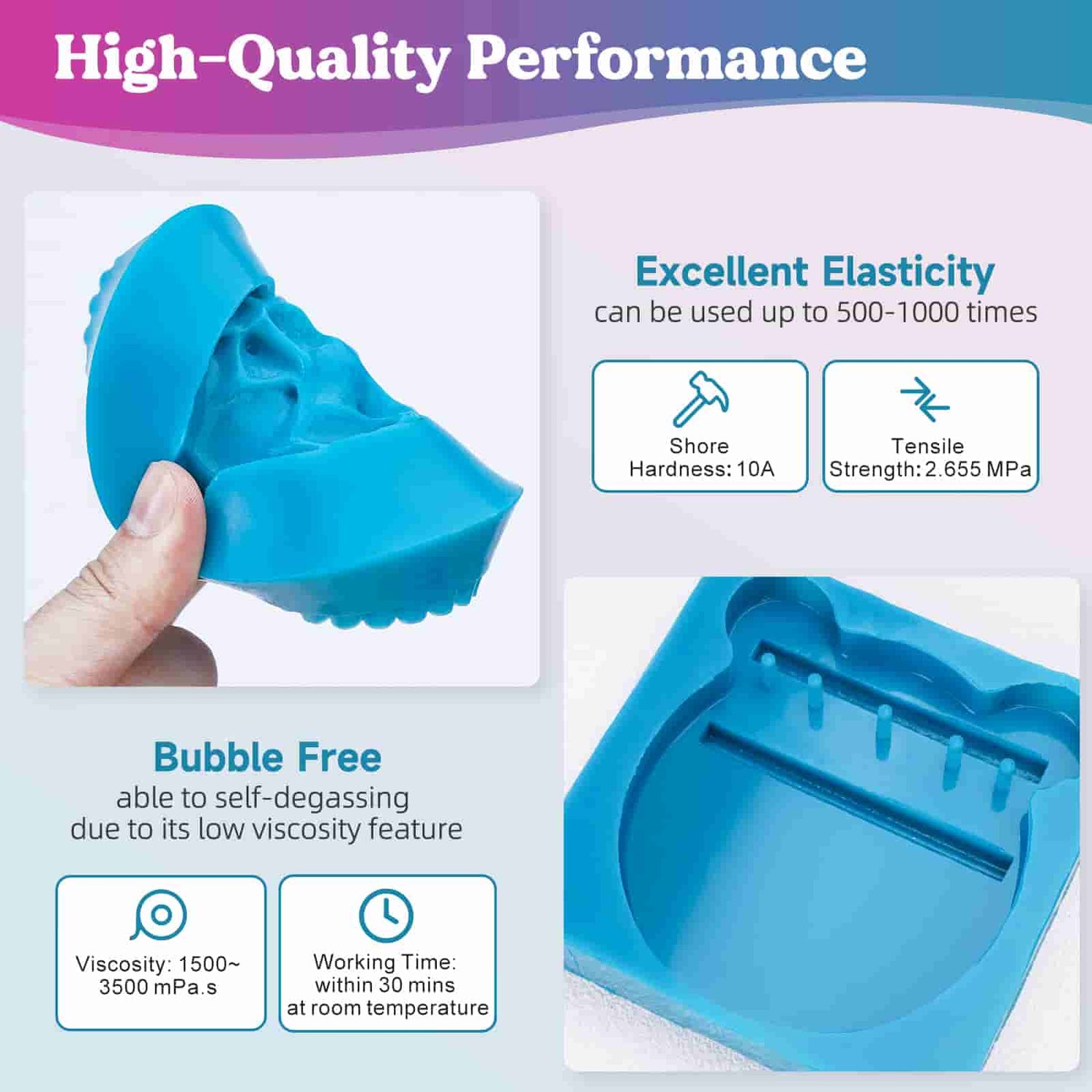 High temperature resistant silicone rubber 1 kg - V-Sure
