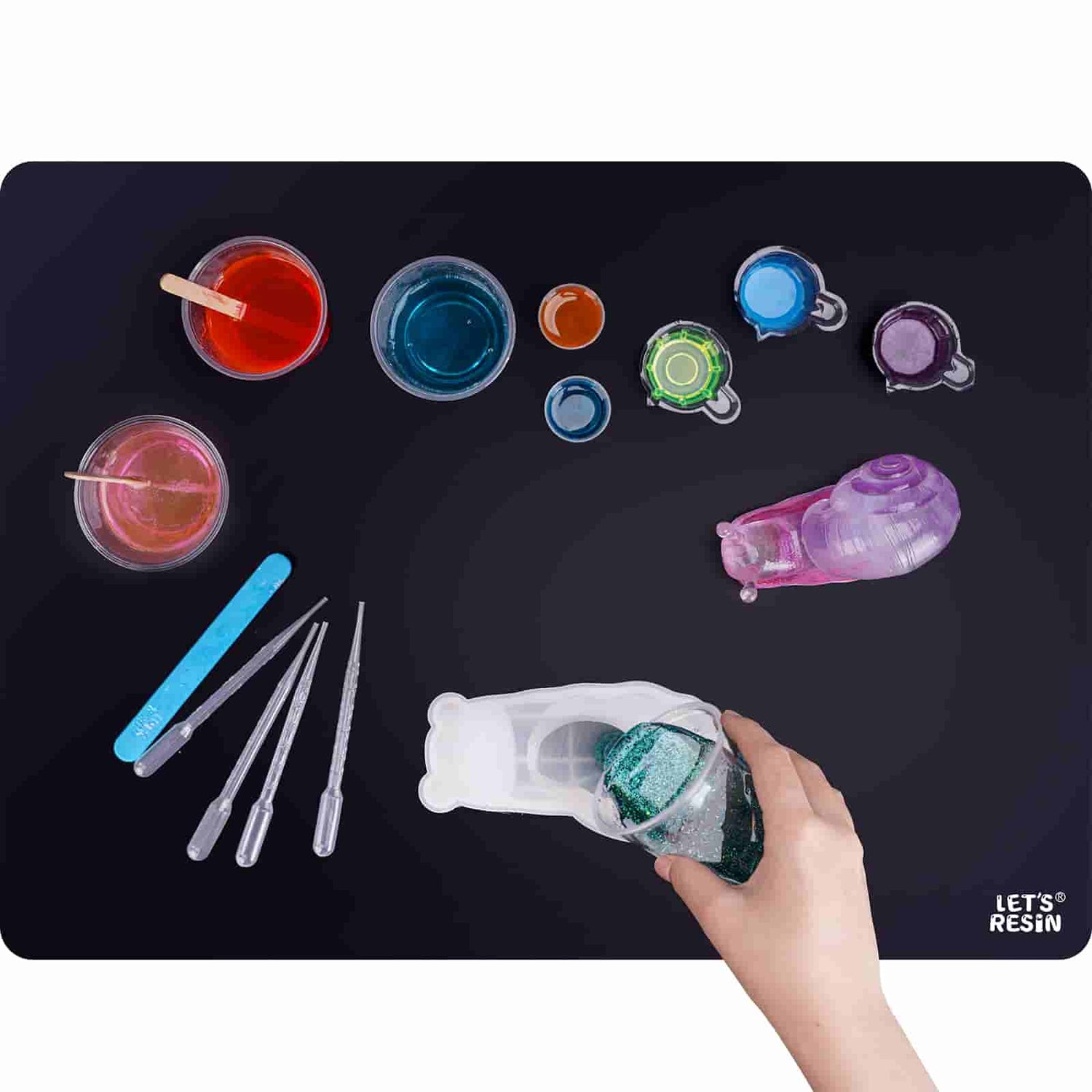 LET'S RESIN Extra Large Silicone Mat for Crafts, 27.7'' x 19.7'' Black  Large Silicone Sheets for Resin Jewelry Casting Molds, Nonskid Multipurpose  Mat, Crafts Mat for Epoxy Resin, Art Painting – Let's