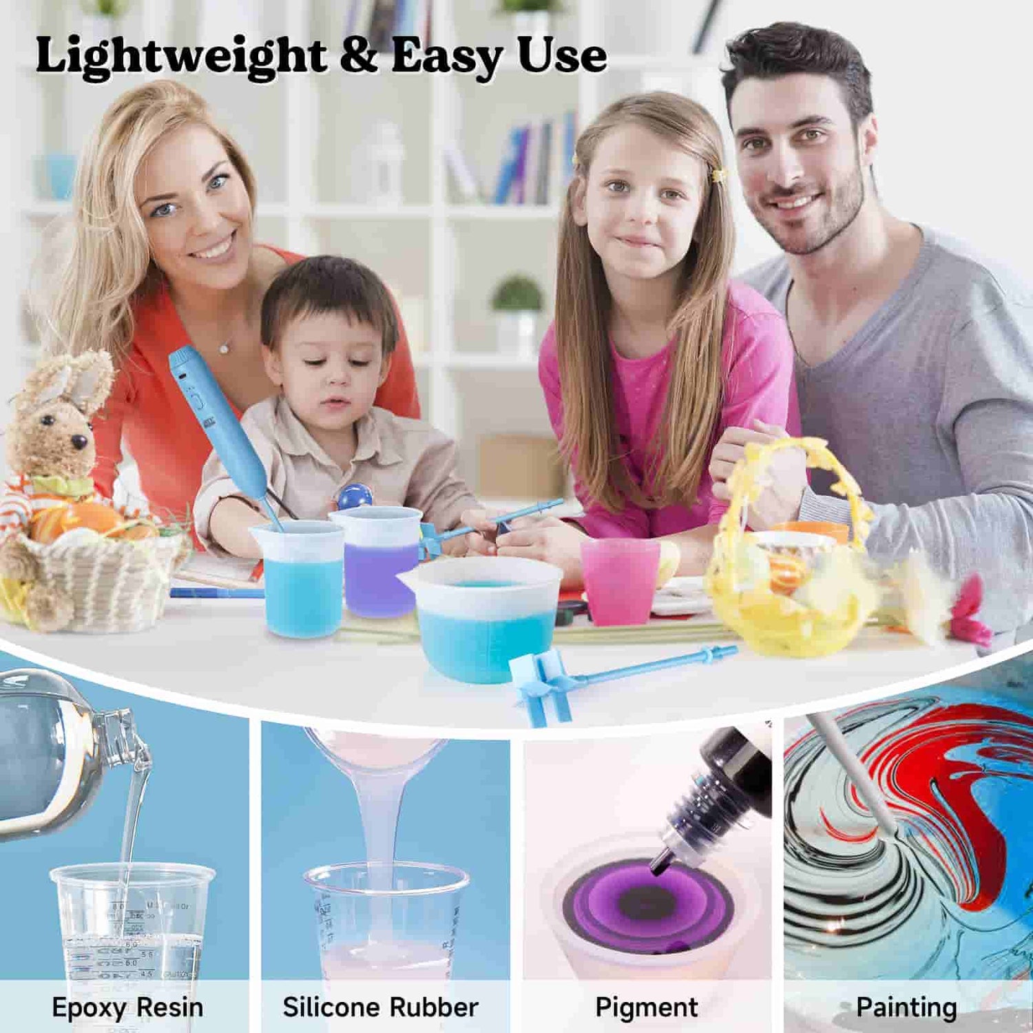 LET'S RESIN Upgraded Resin Mixer Electric, Double Mixing Effect  & Speed Control Handheld Epoxy Mixer with Minimizing Bubbles, Rechargeable  Resin Supplies for Resin,Liquid Silicone : Arts, Crafts & Sewing