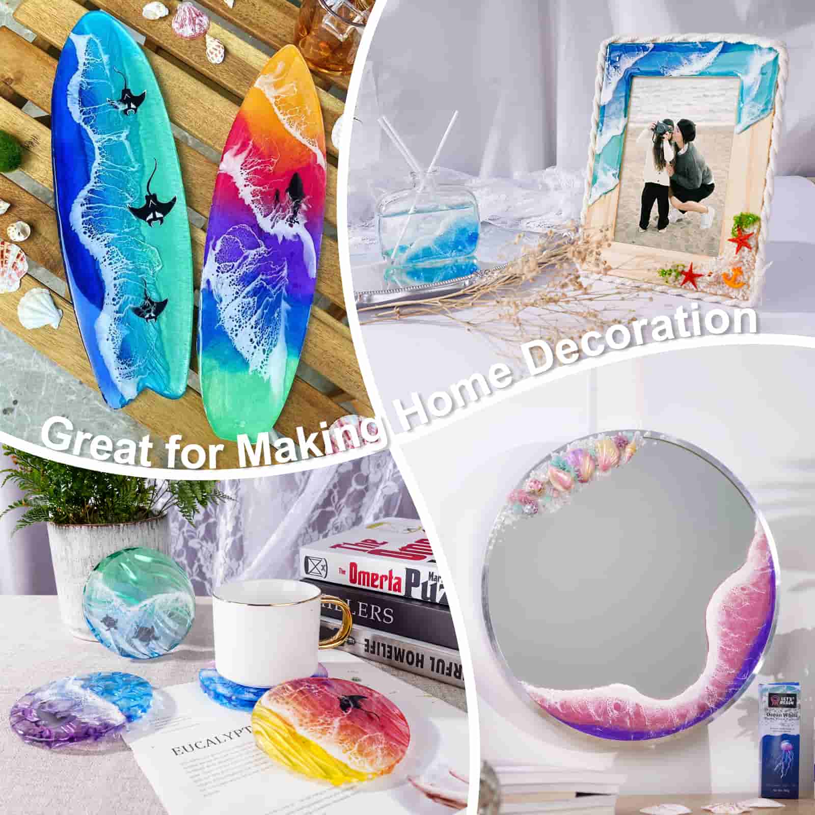 Let's Resin Ocean White Epoxy Resin Pigment, Opaque Pigment Paste, High Concentrated Color Tint for Ocean Waves Art, Dye for Resin Coloring