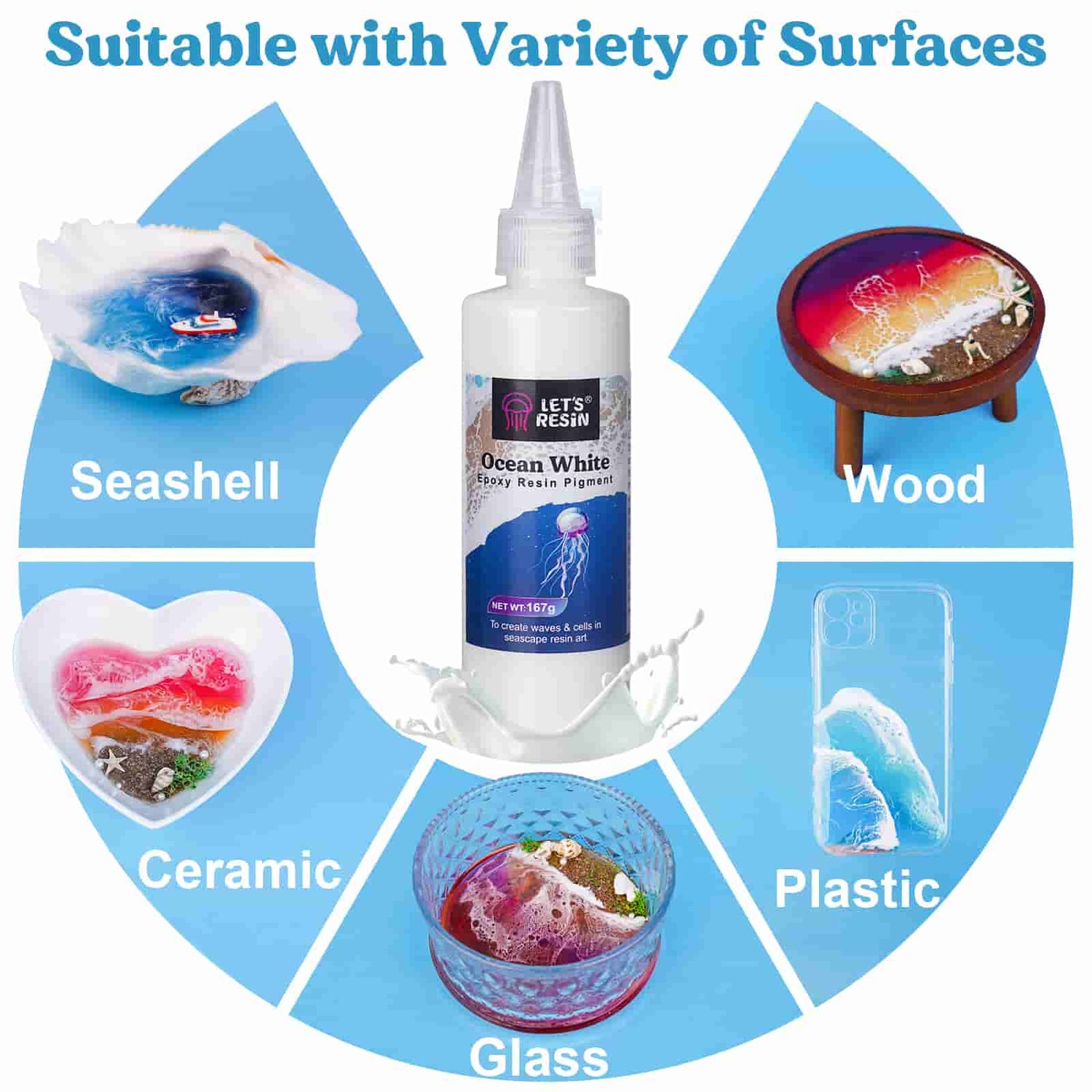 Let's Resin Epoxy Resin Dye,15 Color Translucent Epoxy Resin Pigment,Non-Toxic Concentrated Epoxy Resin Paint Each 0.35oz,Liquid Resin Colorant for