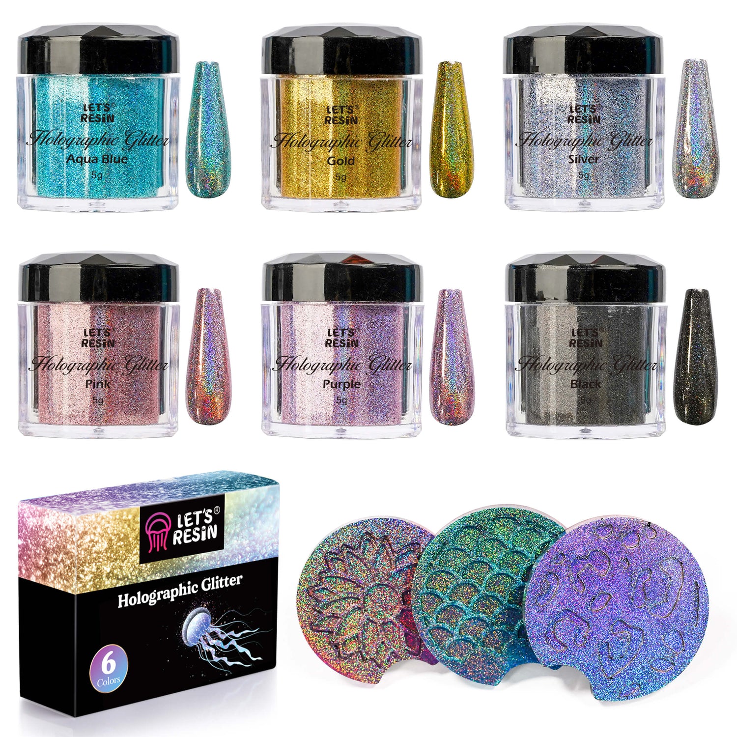 Rainbow Ultra Fine Glitter, 15 Colors Holographic Resin Glitter(Each  0.35oz), Extra Fine Craft Glitter for Tumbler, Slime, Resin Arts, DIY, Nail  Art