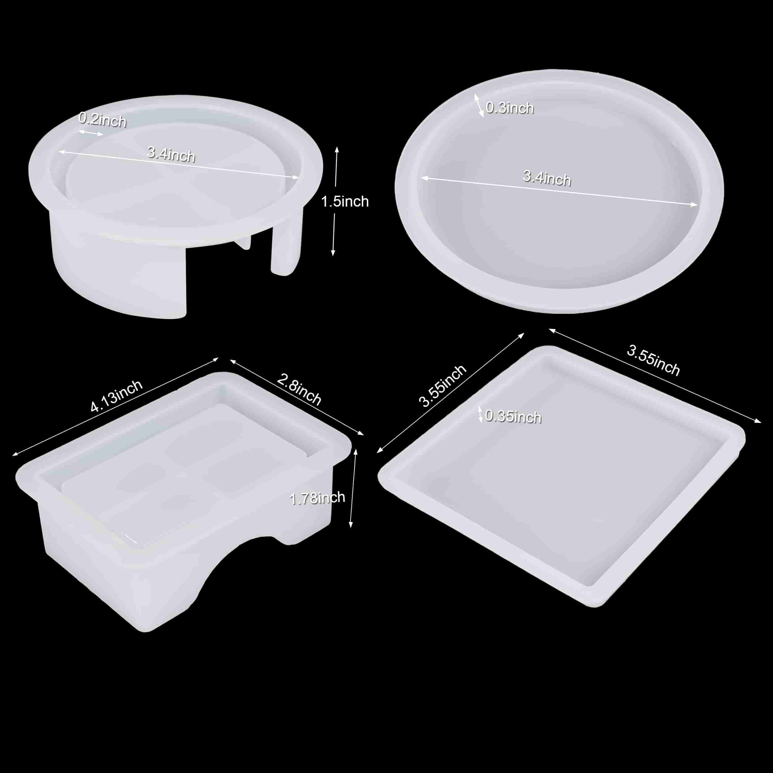 DIY Epoxy Coaster Mould Square Round Silicone Mold Kit For Making