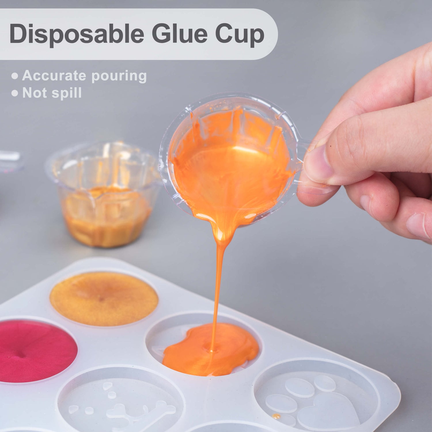 20pcs 30ml Clear Disposable Measuring Cup Kit Epoxy Resin Silicone