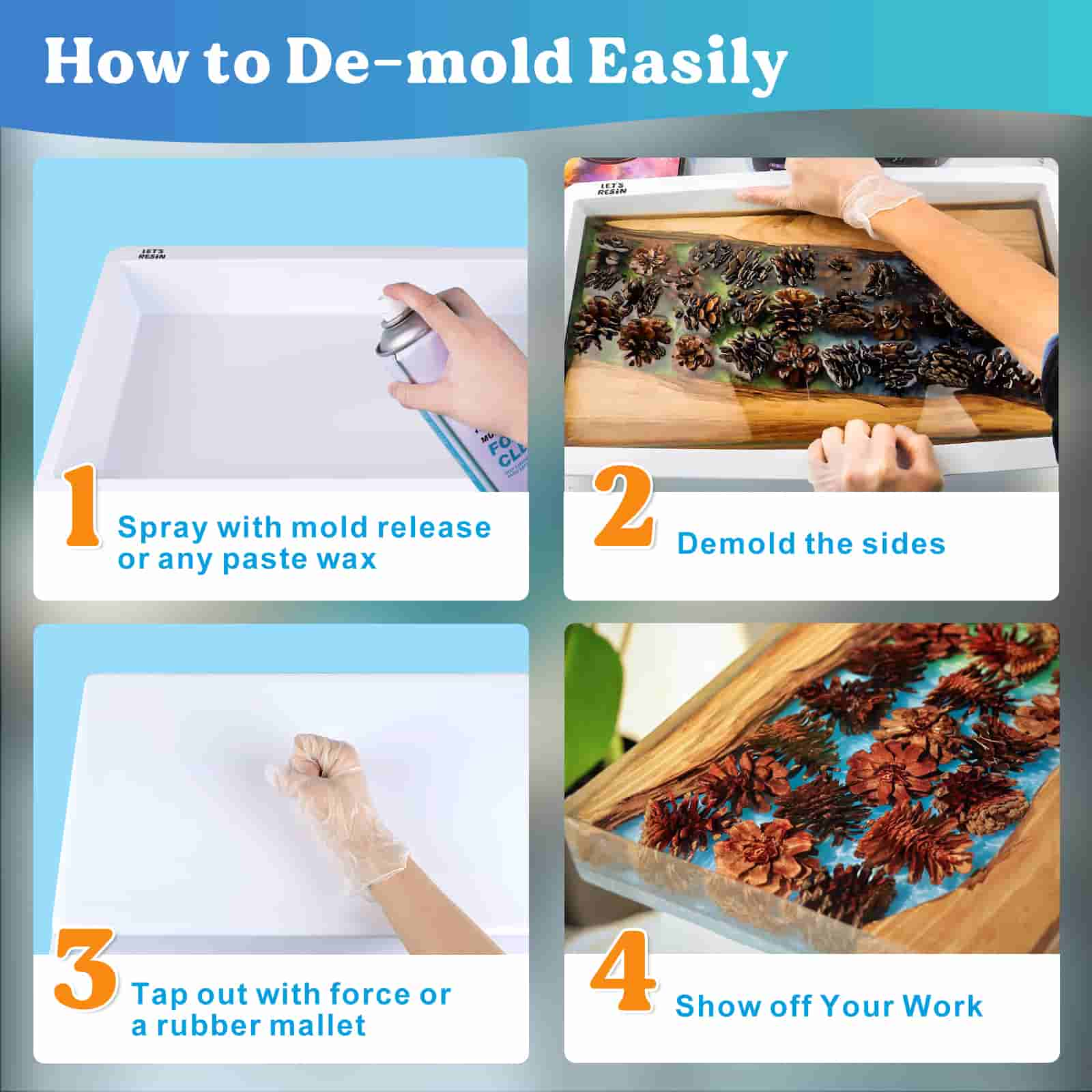 HDPE Resin Table Mold - 10.5x18.5x3.2''